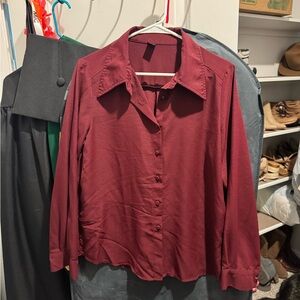 Elegant Burgundy Women's Top